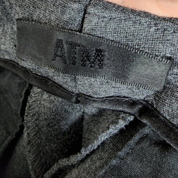ATM Cuffed Ponte Classic Pants Heather Charcoal Slim Fit Trouser Super Stretch 6 - Picture 4 of 10